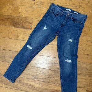 Banana Republic Skinny Ankle Jeans 29 Regular Cotton Spandex Size 8 Ripped